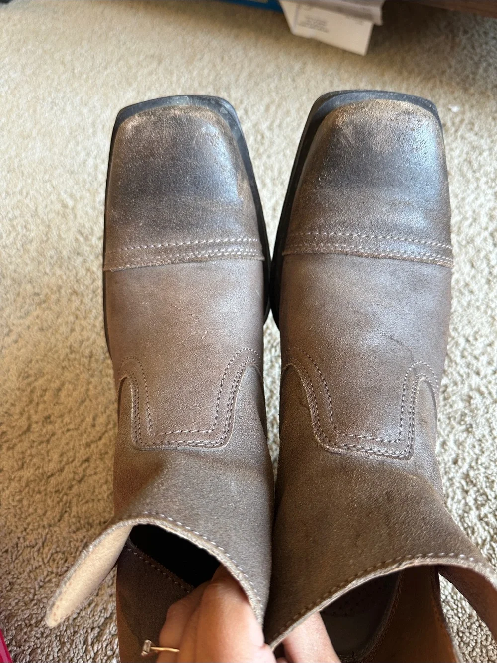 Ariat Brown Suede Western Ankle Boots